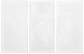 ΠΙΝΑΚΑΣ 3-ΠΤΥΧΟΣ WORLD MAP SANTORINI HM4504 MDF ΣΕ ΥΠΟΛΕΥΚΟ ΧΡΩΜΑ 180x4(πάχος)x120Υεκ.
