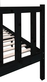 vidaXL Πλαίσιο Κρεβατιού Μαύρο 140 x 190 εκ. από Μασίφ Ξύλο Πεύκου