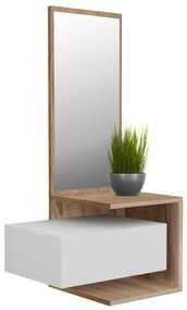 ΕΠΙΠΛΟ ΕΙΣΟΔΟΥ ΤΟΙΧΟΥ ΜΕ ΚΑΘΡΕΠΤΗ MEARA HM8984.14 ΜΕΛΑΜΙΝΗ ΣΕ SONAMA-ΛΕΥΚΟ 49,1x31,3x90Υεκ.