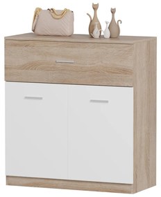 SHOE CABINET WITH DRAWER DIONNE  MELAMINE IN SONAMA-WHITE 80x35x84Hcm.