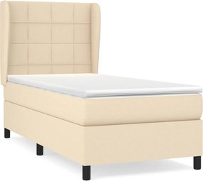 vidaXL Κρεβάτι Boxspring με Στρώμα Κρεμ 80 x 200 εκ. Υφασμάτινο
