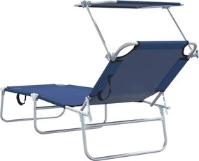 vidaXL Ξαπλώστρα 2 pcs Μπλε 58 x 188 x 77 εκ. Πολυεστέρας
