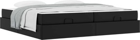 vidaXL Σκελετός κρεβατιού με στρώμα με στρώμα 2 pcs Μαύρο PVC
