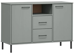 Ντουλάπι OSLO Γκρι 113x40x77 εκ. Μασίφ Ξύλο με Μετ. Πόδια - Γκρι