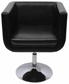 vidaXL Καρέκλα Μπαρ Μαύρη από Συνθετικό Δέρμα