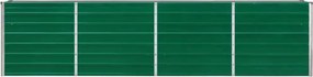 vidaXL Ζαρντινιέρα Ψηλή Πράσινη 320x40x77 εκ. Γαλβανισμένος Χάλυβας