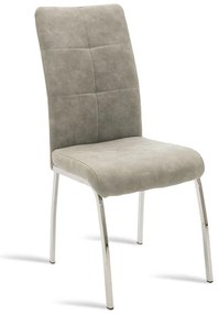 Καρέκλα Ariadne pakoworld PU γκρι-πόδι χρωμίου - 029-000072