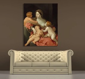 Αναγεννησιακός πίνακας σε καμβά με γυναίκα και παιδιά KNV840 95cm x 95cm