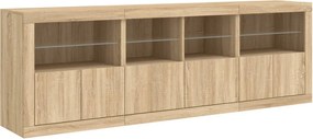 vidaXL Μπουφές με LED Sonoma Δρυς 202 x 37 x 67 εκ.