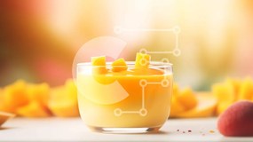 Intra Συλλεκτικό Ξύλινο Παζλ Plywood  4mm - Ποτήρι Mango Smoothie με φρέσκες φέτες μάνγκο Σε Ξύλινο Κουτί - Διαστάσεις: 10x10 cm – 25 κομμάτια