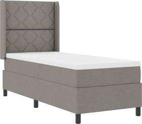 vidaXL LED Κρεβάτι με βάθρο με στρώμα Taupe 80 x 200 cm ύφασμα