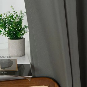 Beauty Home Κουρτίνα μεσαίας σκίασης με 8 μεταλλικούς κρίκους Effect Art 8443 140x270 Ανθρακί