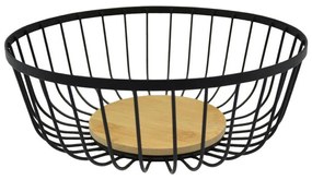 Φρουτιέρα 834518 25x25x8cm Natural-Black Ankor Metal,Wood