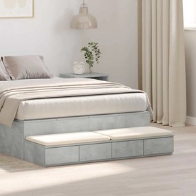 vidaXL Κομοδίνα Σκυρόδεμα Γκρι 120x36.5x16.5 εκ.