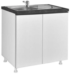 Floor Kitchen Sink Cabinet LINA D80S Λευκό