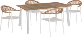 ΣΕΤ ΤΡΑΠΕΖΑΡΙΑΣ 5ΤΜΧ BERG HM10823.01 ΑΛΟΥΜΙΝΙΟ-POLYWOOD-TEXTILENE---ΛΕΥΚΟ