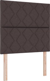 vidaXL Κρεβάτι box spring με στρώμα Σκούρο Καφέ 90 x 200 cm Ύφασμα
