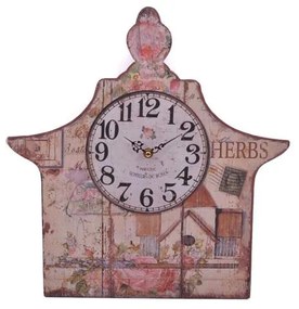 Ρολοϊ τοίχου Λουλούδι FL111 Fylliana Ξύλινο Ρόζ 39x40εκ.