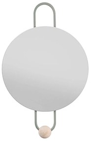 Καθρέπτης Τοίχου Με Κρεμάστρα PT3612GR Bright D.20cm Grayed Jade Present Time Metal, Glass