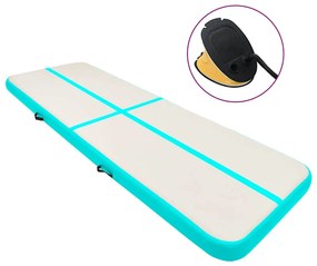 vidaXL Στρώμα Ενόργανης Φουσκωτό Πράσινο 400x100x15 εκ. PVC με Τρόμπα