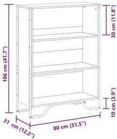 Βιβλιοθήκη Καπνιστή Δρυς 80x31x106 εκ. από Επεξεργασμένο Ξύλο - Καφέ