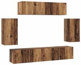 vidaXL Σετ επίπλου τηλεόρασης 6 pcs Παλαιό ξύλο Μέγεθος: Μεσαίο