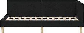 vidaXL Κρεβάτι Γωνίας Μαύρο 100 x 200 cm Ύφασμα