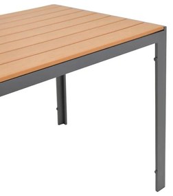 Τραπέζι Nares αλουμίνιο ανθρακί-plywood φυσικό 140x80x72.5εκ