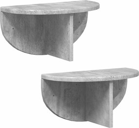 vidaXL Ράφι Τοίχου 2 τμχ. Σκυρόδεμα Γκρι 38 x 19 x 19 εκ