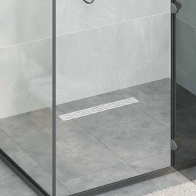 vidaXL Αποχέτευση Ντους με Γυάλινη Κάλυψη και 360° Σιφώνι Ασημί 50 cm