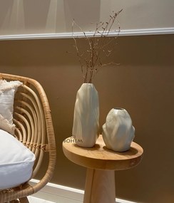 Stewehome Σετ 2 τεμαχίων κεραμικά βάζα κυματιστά Μπεζ