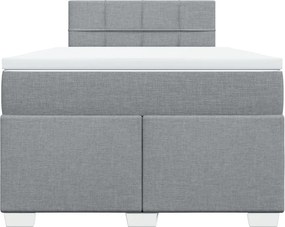 vidaXL Κρεβάτι Boxspring με Στρώμα Ανοιχτό Γκρι 120x190 εκ. Υφασμάτινο