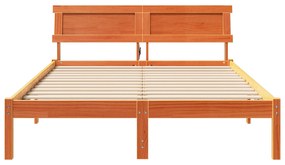 vidaXL Σκελετός Κρεβατιού Καφέ κεριού 140 x 190 cm Ξύλο πεύκου