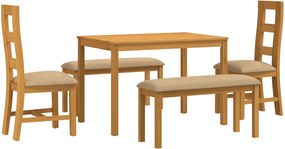 vidaXL Σετ τραπεζαρίας LELYSTAD 5 τμχ. Μπεζ 110 x 75 x 75 cm