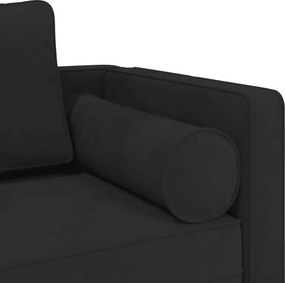 vidaXL Ανάκλιντρο Μαύρο Υφασμάτινο με Βελούδινο
