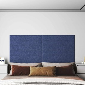 vidaXL Κεφαλάρι Τοίχου 12 pcs Μπλε 90 x 15 cm ύφασμα