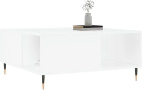 vidaXL Τραπεζάκι Σαλονιού Λευκό 80 x 80 x 36,5 εκ. Επεξεργασμένο Ξύλο