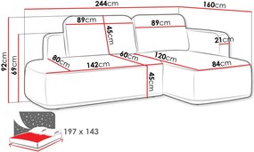 Γωνιακός καναπές Cozy-Roz-Αριστερή