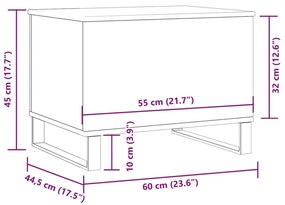 Τραπεζάκι Σαλονιού Αρτισιανή Δρυς 60x44,5x45 εκ. Επεξ. Ξύλο - Καφέ