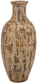 Βάζο 957-125-010 28x67cm Beige-Gold Κεραμικό