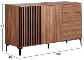ΜΠΟΥΦΕΣ ΣΕΙΡΑ HARRY HM18006.01 ΜΕΛΑΜΙΝΗ ΦΥΣΙΚΟ ΞΥΛΟΥ-ΜΑΥΡΟ 180x40x92Υεκ.
