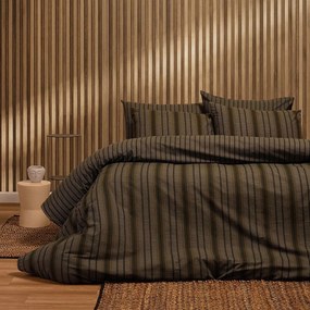 Σεντόνια Jun Με Λάστιχο (Σετ 4τμχ) Anthracite Melinen Queen Size 160x232cm 100% Βαμβάκι