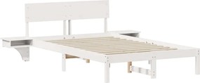 vidaXL Σκελετός Κρεβατιού Λευκό 140 x 200 cm Στερεά ξυλεία πεύκου