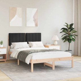 Σκελετός Κρεβατιού με Επενδεδυμένο Κεφαλάρι Μαύρο 120 x 190 cm