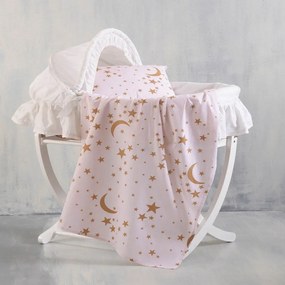 Σεντόνι Βρεφικό Moonlight Pink Ρυθμός Crib 80x110cm 100% Βαμβάκι