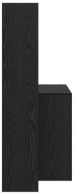 vidaXL Γραφείο Μαύρη δρυς 138.5 x 55 x 143 εκ Επεξεργασμένο ξύλο