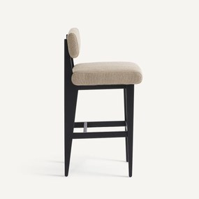 Σκαμπό μπαρ από μασίφ οξιά και υφασμάτινη επένδυση, IZAG