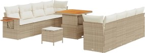 vidaXL Σετ Καναπέ Κήπου 11 pcs Μπεζ συνθετικό ρατάν
