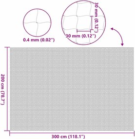 vidaXL Δίχτυ για Γάτες Διαφανές Νάιλον 3x2 μ.