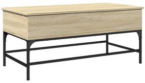 vidaXL Τραπεζάκι Σαλονιού Sonoma Δρυς 100x50x45εκ Επεξ. Ξύλο + Μέταλλο